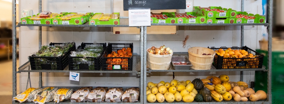 New Toronto Street Food bank produce shelf
